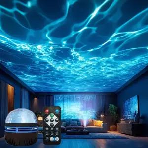 LED 무드등 USB 물결 리모컨 7가지 조명 모드 침실 분위기 램프 방 홈 파티 장식 선물