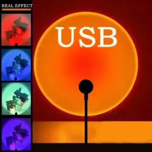 USB 선셋 램프 16색 LED 네온 무드등 침실 거실 벽 사진 촬영용 홈데코