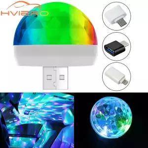 차량용 LED 자동 램프 USB 무드등 DJ RGB 미니 컬러풀 음악 사운드 인터페이스 휴일 파티 노래방 분위기