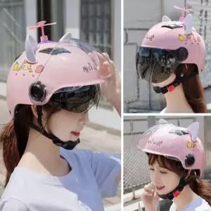 여성헬멧 귀달이 헬리콥터 자외선차단 하프 하이바 여름 경량 슈퍼커브 반모