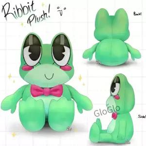 Ribbit 플러시 귀여운 개구리 캐릭터 부드러운 인형 룸 장식 를위한 소장품 피규어 선물