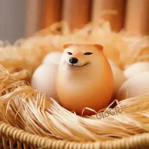 가정 사무실용 현실적인 계란 모양 책상 장식 크리스마스 선물 집 입상 시바 이누