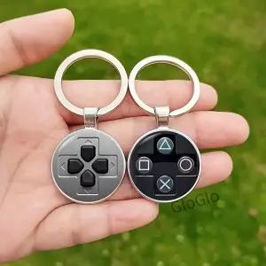 1pc 게임 버튼 키체인 남성용 자동차 인테리어 펜던트