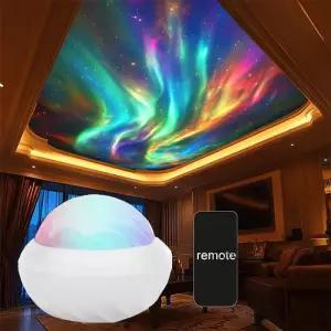 노던 라이트 RGB 분위기 무드등 리모컨 USB 오 프로젝션 램프 360 ° 홈 파티 장식용으로 회전