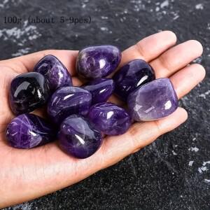 100g 천연 자수정 크리스탈 떨어졌다 광택 돌  보석 대량, Reiki 치유 홈 장식 바위
