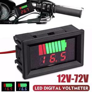 1개 12V-72V 자동차 해양 오토바이 디지털 볼트미터 전압계 배터리 게이지 방수 테스터 모니터