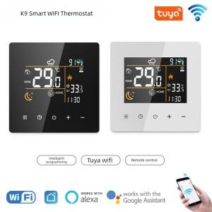 AC90~240V K9 LCD 3A/16A/25A 투야 앱 스마트 원격 와이파이 온도 조절기 (전기 바닥 난방/물 보일러용)