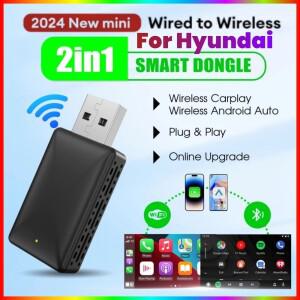 무선 Carplay 어댑터 안드로이드 자동 WiFi 스마트 동글 2in1 현대 호환 산타페 TUCSON ELANTRA IONIQ 5 6
