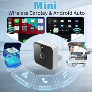 유니버설 유선-무선 CarPlay 안드로이드 오토 어댑터, USB 플러그 앤 플레이, 안정적인 신호, 자동 페어링,