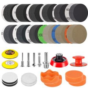 3인치 75MM 습식 샌딩 디스크 키트 136/137Pcs 연마 자동차 목재 금속 용 백킹 패드 인터페이스 60-10000Gr