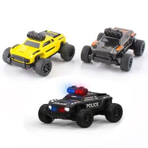 터보 레이싱 미니 몬스터 트럭 멋진 조명 버기 RC 모델 자동차 데스크탑 장난감 선물 1:76 C81