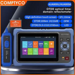 AUA800A/800U 100KM OTDR 1310/1550nm 24/22dB 광 시간 영역 반사계 테스터(VFL OLS OPM 이벤트 맵 포함)