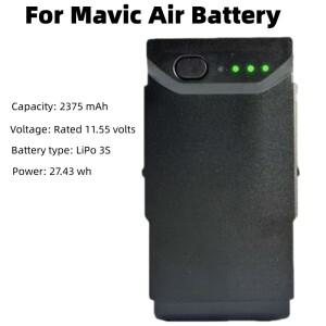 100% 새 제품 2375mAh 11.55V 매빅 에어 스마트 롱 라이프 배터리 1용) 보증 드론 액세서리 아날로그