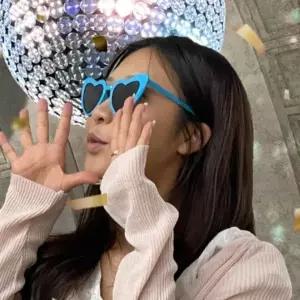 ( )뿔테 하트 선글라스 안경 블루 하트선글라스 플라스틱선글라스 웃긴선글라스