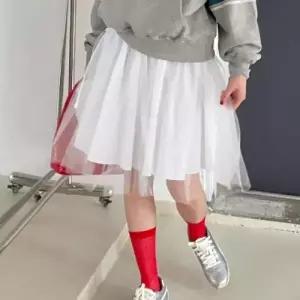 발레코어 시스루 레이어드 밴딩 스커트 UJS-220