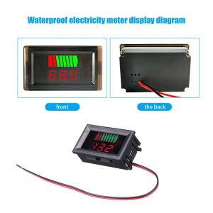 12V/24V/60V/72V 방수 LCD 디지털 볼트미터 자동차 오토바이 배터리 용량 표시기 납산 전압 테스터
