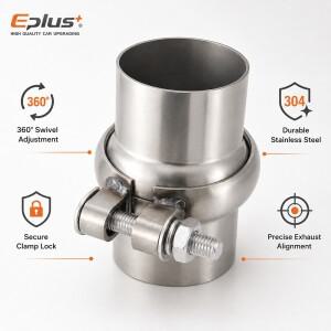 EPLUS 스테인레스 스틸 파이프 유니버설 조인트 어댑터 모든 적합 자동차 배기