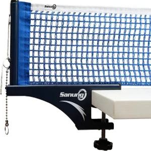 Sanung S405 탁구 네트 및 포스트 세트 두꺼운 폴딩형 키트 비드 체인 측정 자 포함 모든 표준 테이블용