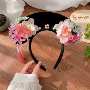 태슬 머리 장식 꽃 진주 고대 스타일 머리띠 한복 왕실 궁중 헤어 클립 프레