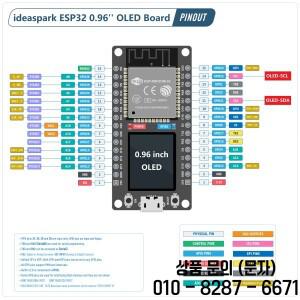 아이디어스파크 0.96인치 OLED 디스플레이 CH340 WiFi+BLE 무선 모듈 Arduino/Micropython용 마이크로 U