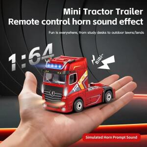 보이 뉴 WL6408 RC 컨테이너 트럭 1:64 스케일 미니 합금 4륜구동 완전 비례형 원격 조종 드리프트 레이싱