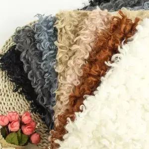 사진 촬영 소품용 곱슬 인조 모피 담요 바구니 쿠션 필러 50*80 cm