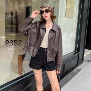 수피 여성 가죽 재킷 쇼트 봄 가을 빈티지 라이더 양가죽 젠