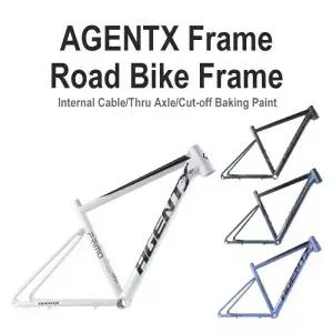 AGENTX 로드 바이크 프레임 초경량 알루미늄 합금 내부 라우팅 산악 자전거 스루 액슬 레이스 트랙 700C