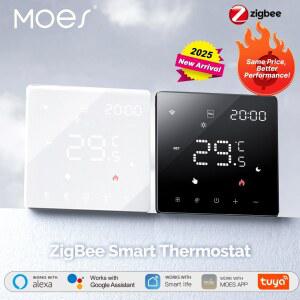 MOES Tuya W F /Z gBee 스마트 온도 조절기 물/가스 보일러/전기 난방용 온도 조절기 알렉사 구글 홈 지원