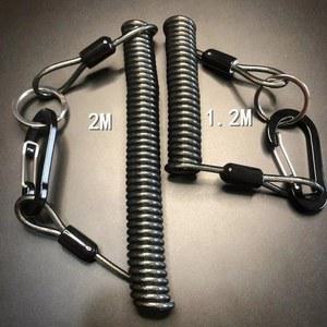 1PC 키 매는 밧줄 낚시 놓친 밧줄 키 Koord 열쇠 고리 탄성 코일 스트레치 테더 패션 와이어 스프링 트위스트 잠글 수있는 밧줄