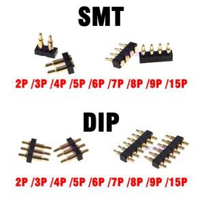 2X 포고 핀 커넥터 배터리 스프링 장착 접점 SMT DIP 니들 PCB 3 4 5 6 7 8 9 7.0mm 높이 피치