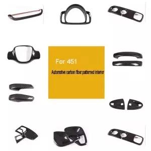 자동차 ABS 카본 스타일링 패턴 인스트루먼트 패널 장식 커버 스마트 451 포투 액세서리 인테리어 스티커