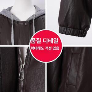 스파이더맨 여성 캐주얼 후드 PU가죽 자켓 짧은 봄 가을