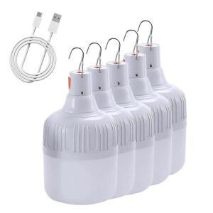 60W 80W 캠핑 라이트 USB 충전식 LED 비상 램프 바베큐 텐트에 대 한 후크와 야외 휴대용 등불 배터리 전구