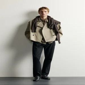 ZARA 테크니컬 크롭 트렌치 코트 - 다크 카멜 8281/684/751