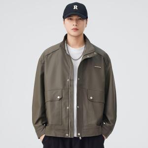 쏠저3 남성 차이나 재킷 코트 세미 컴포트 가죽 파일럿 가을