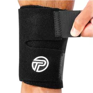 Pro-Tec Athletics 정강이 압박 붕대 불편 조절 가능 남녀 공용 종아리 근육 지지 다리 검정색