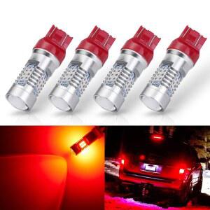 안트라인 EXTREMELY BRIGHT 7443 7440 T20 7441A 992 W21W 21-SMD 2835 칩셋 1260 루멘 LED 전구 교체용 선명한 빨간색 자동차 브레이크 테일 방향지시등 깜빡이 (4개입)