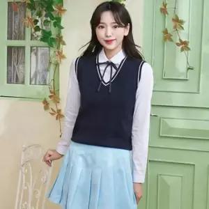 교복몰 보풀방지 네이비화이트라인 교복조끼 교복