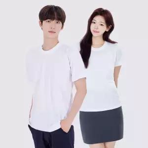 교복몰 라인핏 화이트 티셔츠 흰티 교복흰티 면티