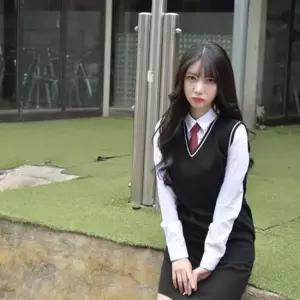 교복몰 블랙화이트라인 롱조끼(여자) 교복 학생복