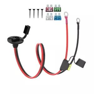 ELFCULB SAE 파워 소켓 사이드월 포트에서 O링 터미널 케이블 10AWG 2피트 주석 도금 구리선과 RV 배터리