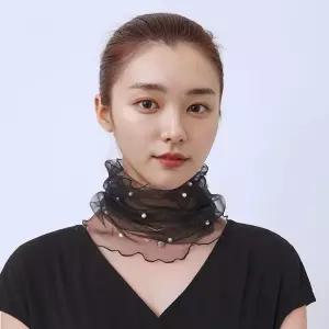 진주 망사 넥워머 목주름 가리개 스카프