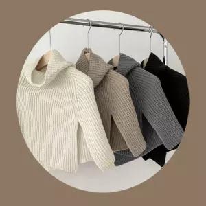 여성 4컬러 모던 니트 목폴라 어깨 숄 넥워머 케이프