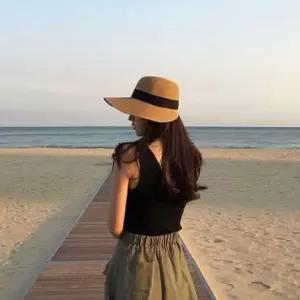 라피아햇 블랙 여성 여름 밀짚 여성버킷햇 여름모자
