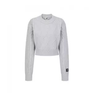 AMARDEW CABLE CROP LABEL KNIT_GRAY 2384466