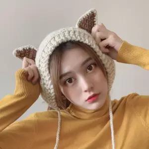 큐티 니트 귀도리 여성 겨울 방울귀도리