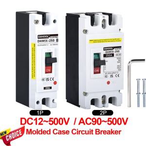 PV 배터리 시스템용 태양광 DC/AC MCCB 성형 케이스 회로 차단기 500V 25KA 100A/125A/160A/200A/250A - 주