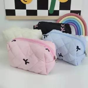 리본자수 화장품파우치 퀼팅 휴대용 예쁜파우치