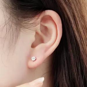 비쥬홀릭 백금도금 실버925 기본 심플 큐빅 귀걸이